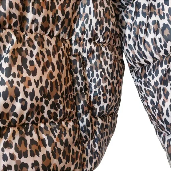 Levi's Jeans Leopard Print Puffer Jacket Size Large - Picture 5 of 12